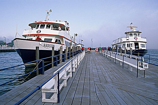 渡船,麦基诺岛,密歇根,美国