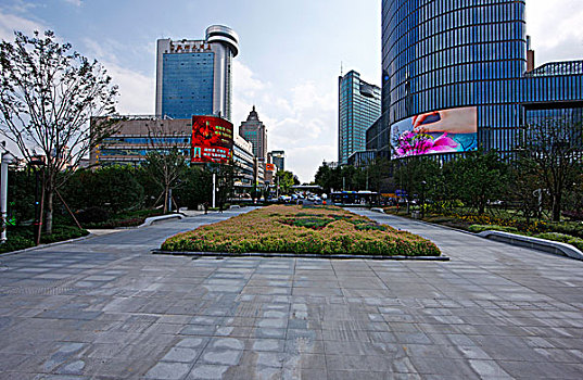 杭州武林广场建筑全景