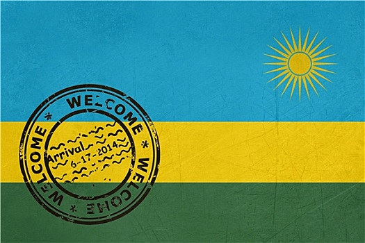 欢迎,卢旺达,旗帜,护照