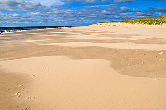 沙,海滩,沙丘,马格达伦群岛,魁北克,加拿大,北美