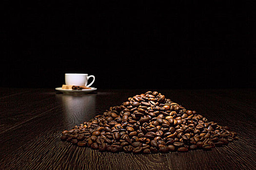 图像,咖啡豆,白色,杯子