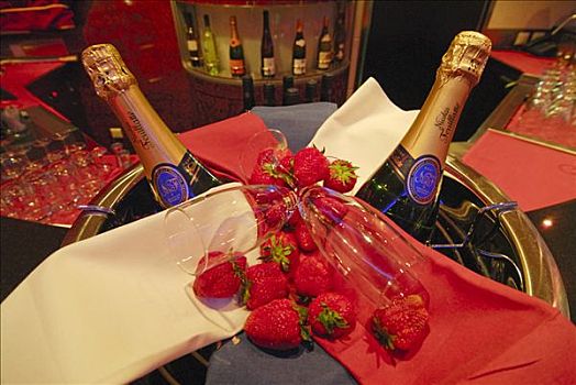 草莓,香槟,车辆渡船,彩色,基尔,奥斯陆