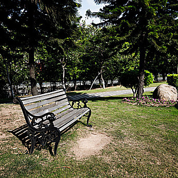 长椅,绿色公园