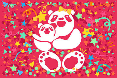 熊猫母子图片