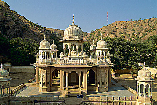 印度,拉贾斯坦邦,斋浦尔,墓葬碑