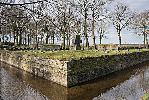 德国,军事墓地,护城河,大,石头,第一次世界大战,西佛兰德省,佛兰德斯,比利时,欧洲