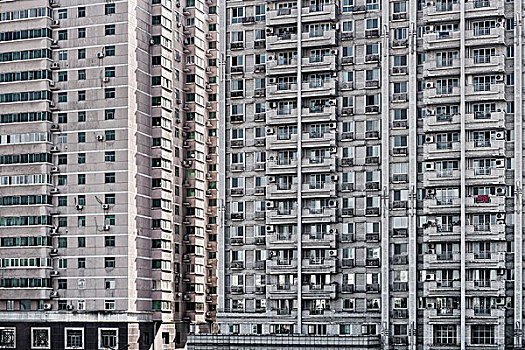 灰色,墙壁,高层建筑,住宅,建筑,西安,陕西,中国,亚洲
