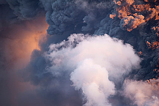 特写,火山灰,云,火山,冰岛,欧洲