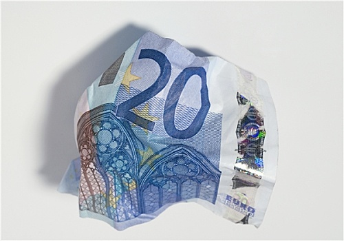 褶皱,欧元钞票