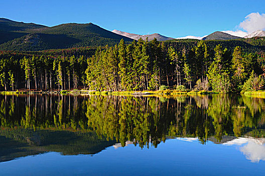 反射,湖,落基山国家公园,科罗拉多