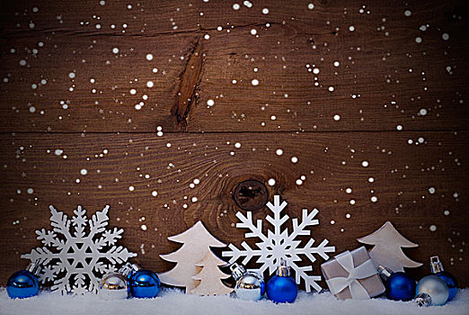 蓝色,圣诞贺卡,装饰,留白,雪花,雪