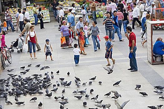 俯拍,一堆,市场,伊斯坦布尔,土耳其