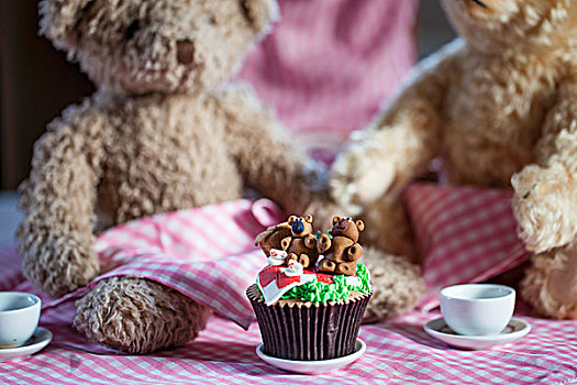 杯形蛋糕,泰迪熊,熊