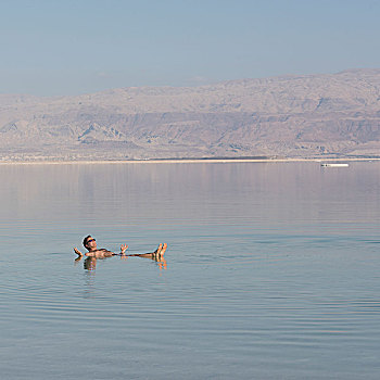 男人,游泳,死海,以色列