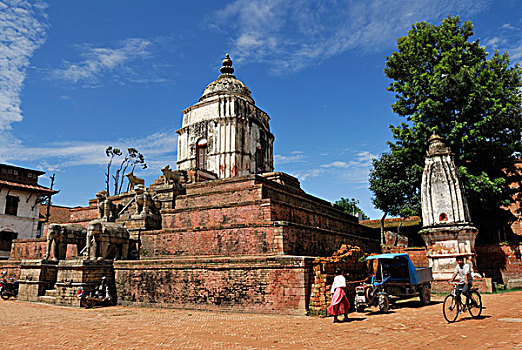 庙宇,巴克塔普尔,加德满都山谷,尼泊尔,亚洲