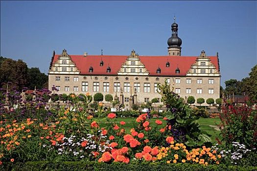 花坛,文艺复兴,花园,城堡,巴登符腾堡,德国