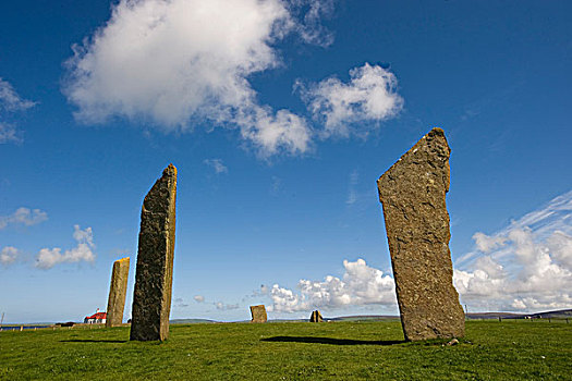 新石器时代,仪式,地点,站立,石头,奥克尼群岛,苏格兰,英国,欧洲
