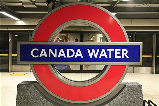 标识,加拿大,水,地铁站,伦敦,英格兰,英国,欧洲