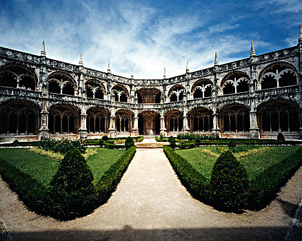 葡萄牙,里斯本,寺院,回廊,大幅,尺寸
