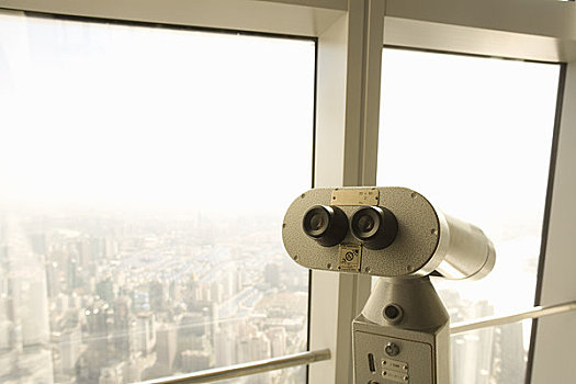双筒望远镜,天空,走,观测,上海,世界,金融中心,浦东,中国