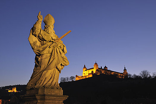 雕塑,圣徒,要塞,玛利恩堡,五兹堡,巴伐利亚,德国
