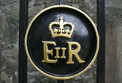 徽标,伊丽莎白二世女王,签到,伦敦塔,伦敦,英格兰,英国,欧洲