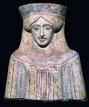 希腊人,赤陶,半身像,女孩,女神,公元前5世纪,艺术家,未知