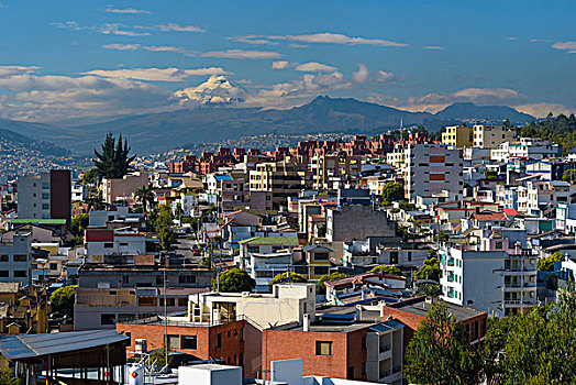 基多,早晨,后面,山,省,厄瓜多尔,南美