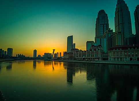 天津海河夜景