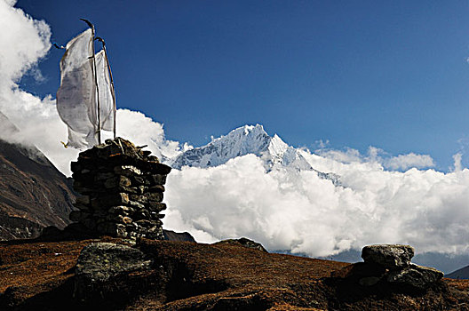 经幡,萨加玛塔国家公园,地区,萨加玛塔,尼泊尔