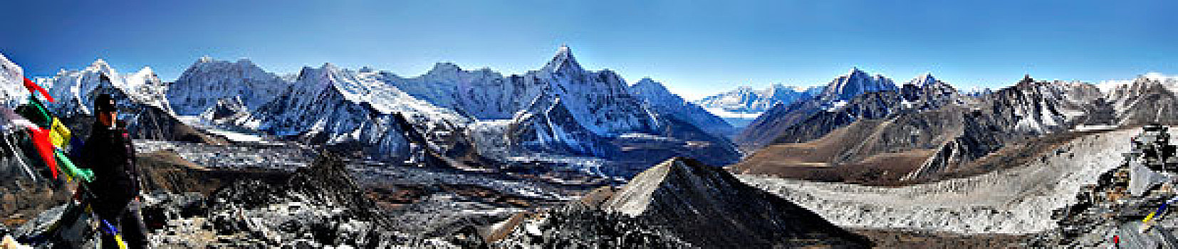 尼泊尔,萨加玛塔,山谷,风景,顶峰