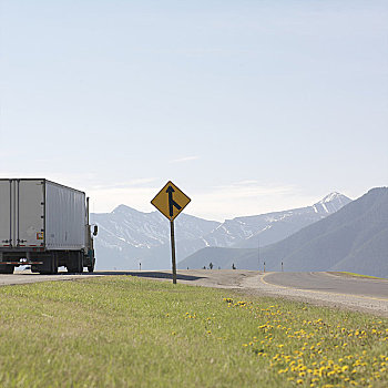 卡车,坡道,靠近,加拿大,艾伯塔省