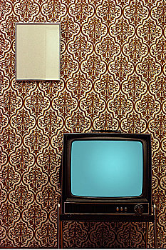 电视,图案,墙壁