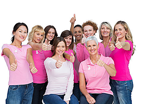自愿,女人,姿势,穿,粉色,乳腺癌