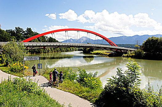 自行车,道路,菲拉赫,桥,河,卡林西亚,奥地利,欧洲