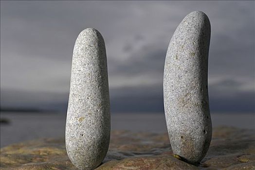 两个,鹅卵石,石头