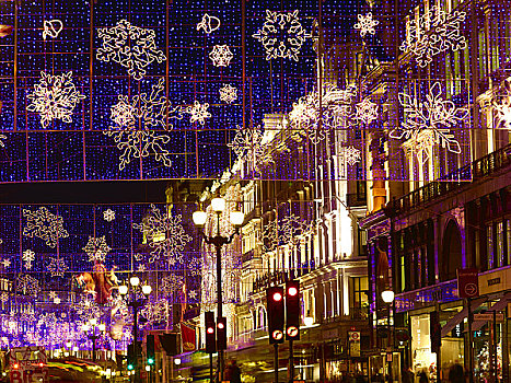 伦敦,街道,圣诞节