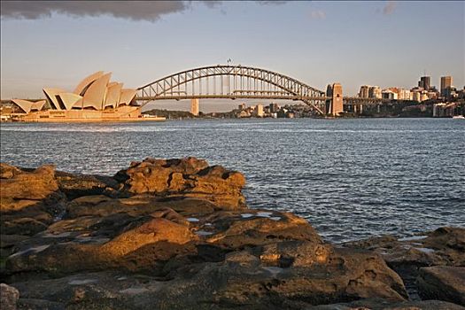 澳大利亚,新南威尔士,悉尼歌剧院,海港大桥,日出