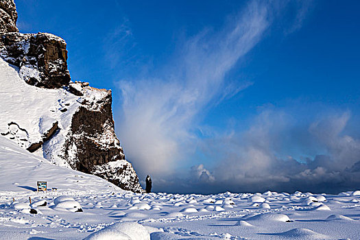 雪,山景,南,冰岛