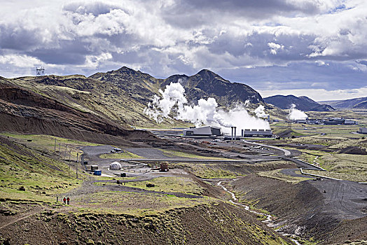 风景,电厂,火山,冰岛,欧洲