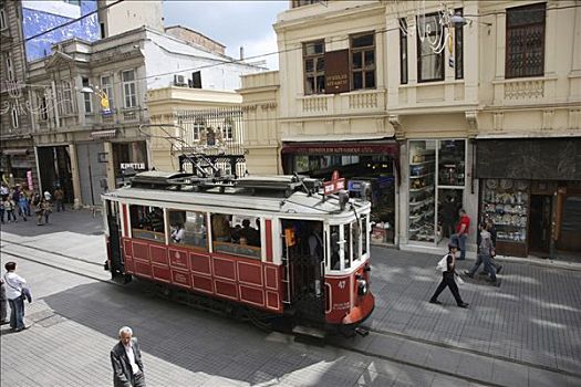 缆车,购物街,地区,伊斯坦布尔,土耳其
