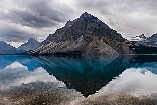 平和,风景,崎岖,山,弓湖,艾伯塔省,加拿大