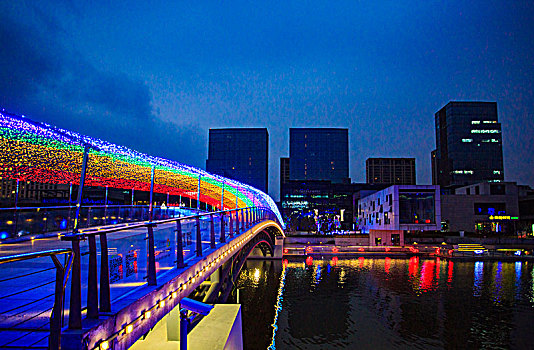 桥,多彩,霓虹
