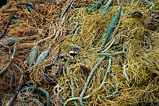 渔网,躺着,堆积
