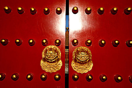 北京故宫红漆大门
