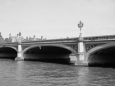 黑白,威斯敏斯特桥,伦敦