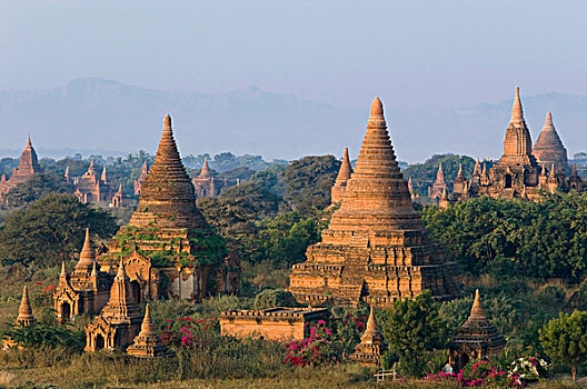 塔,地点,庙宇,老,蒲甘,异教,缅甸,亚洲