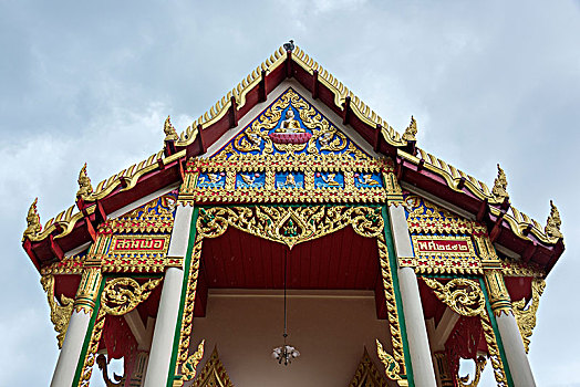 建筑细节,庙宇,建筑,苏梅岛,苏拉塔尼,省,泰国