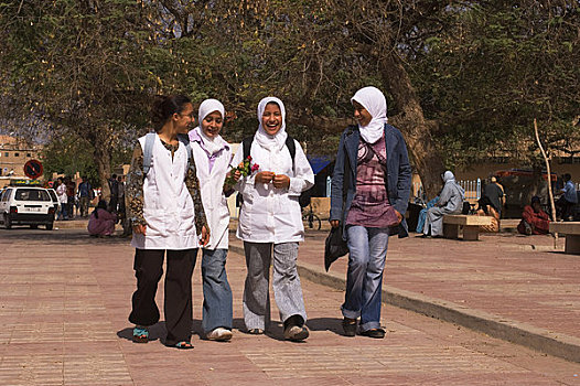 摩洛哥,城镇,达鲁丹,青少年,穆斯林,女孩,学校