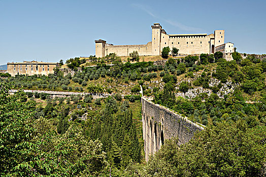 桥,要塞,翁布里亚,意大利,欧洲